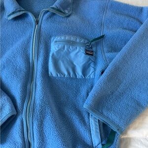 Patagonia Sky Blue Fleece Jacket with Chest Pocket